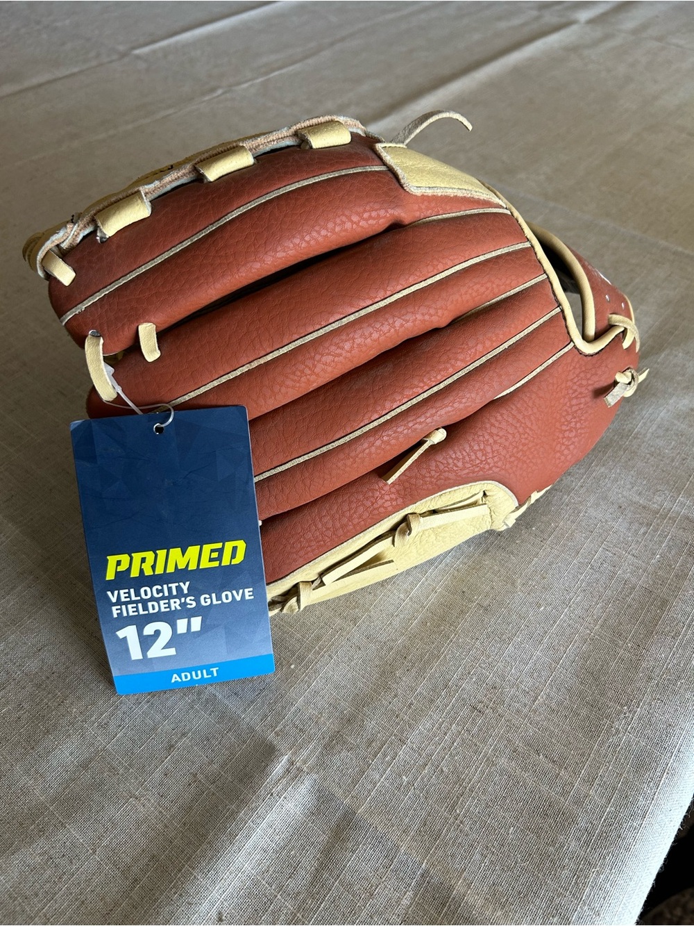 Primed Velocity 12" Fielding Glove - Brown & Cream